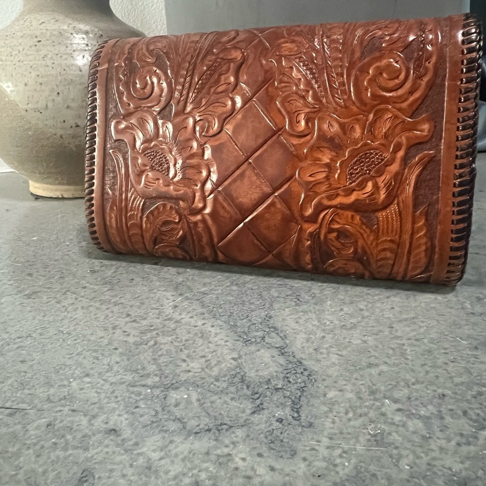Western Brown Leather Clutch - Picture 3 of 7